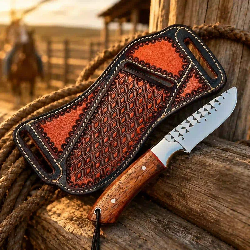 Buckaroo Knife Rasp Steel with Rosewood Handle