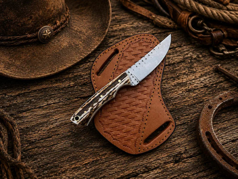 Cowboy Belt Knife – Antler Horn Handle