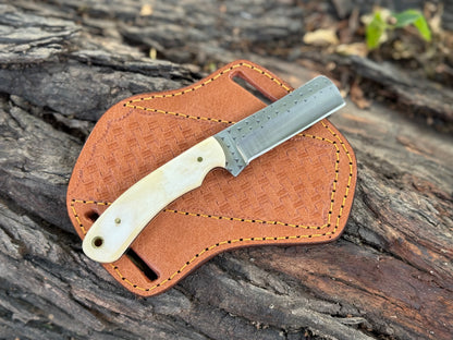 Handmade Cowboy Rasp Knife with Leather Sheath