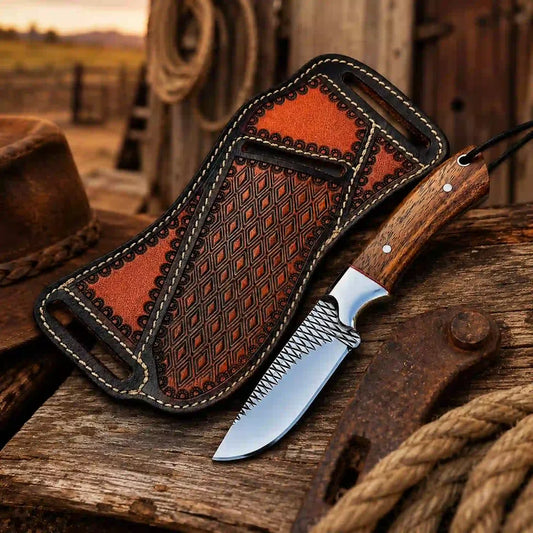 Buckaroo Knife  Rasp Steel with Rosewood Handle