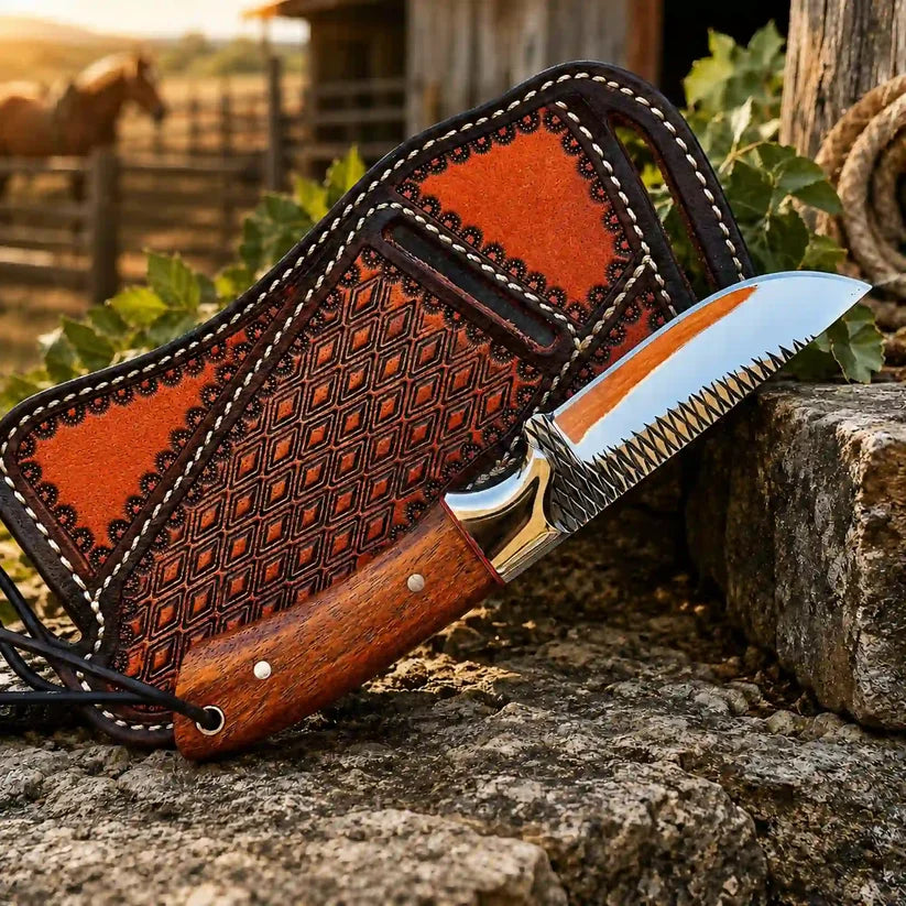 Buckaroo Knife  Rasp Steel with Rosewood Handle