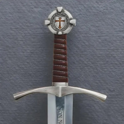 Faithkeeper - Handmade Knights Templar Accolade Sword with Scabbard | Medieval Replica Collectible Sword