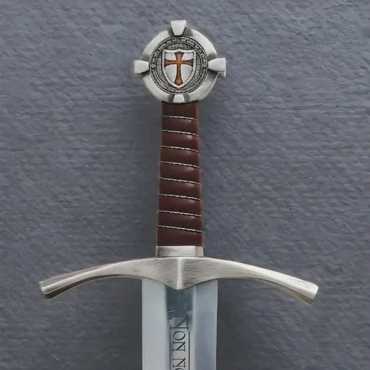 Faithkeeper - Handmade Knights Templar Accolade Sword with Scabbard | Medieval Replica Collectible Sword