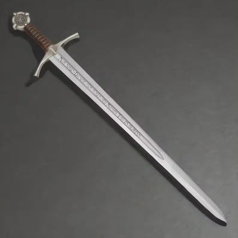 Faithkeeper - Handmade Knights Templar Accolade Sword with Scabbard | Medieval Replica Collectible Sword