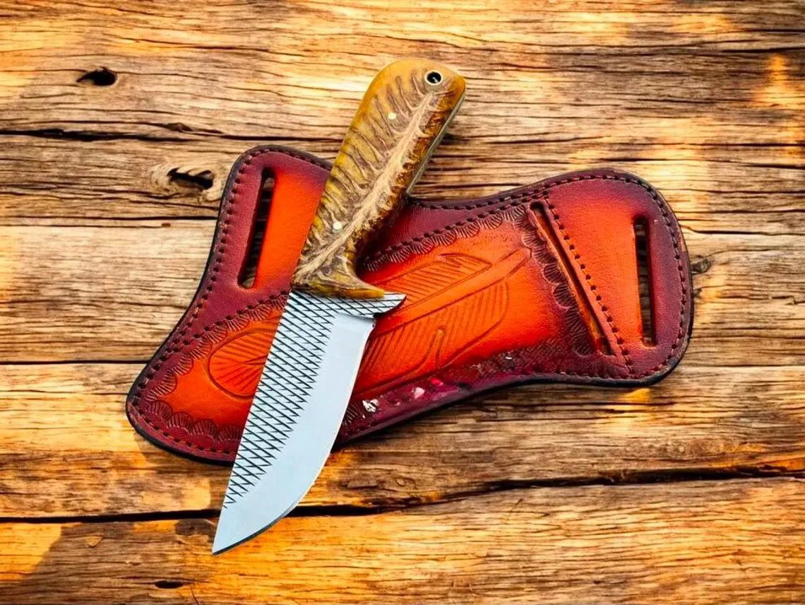 Handmade Cowboy Rasp Knife with Leather Sheath | Cowboy Knives Shop