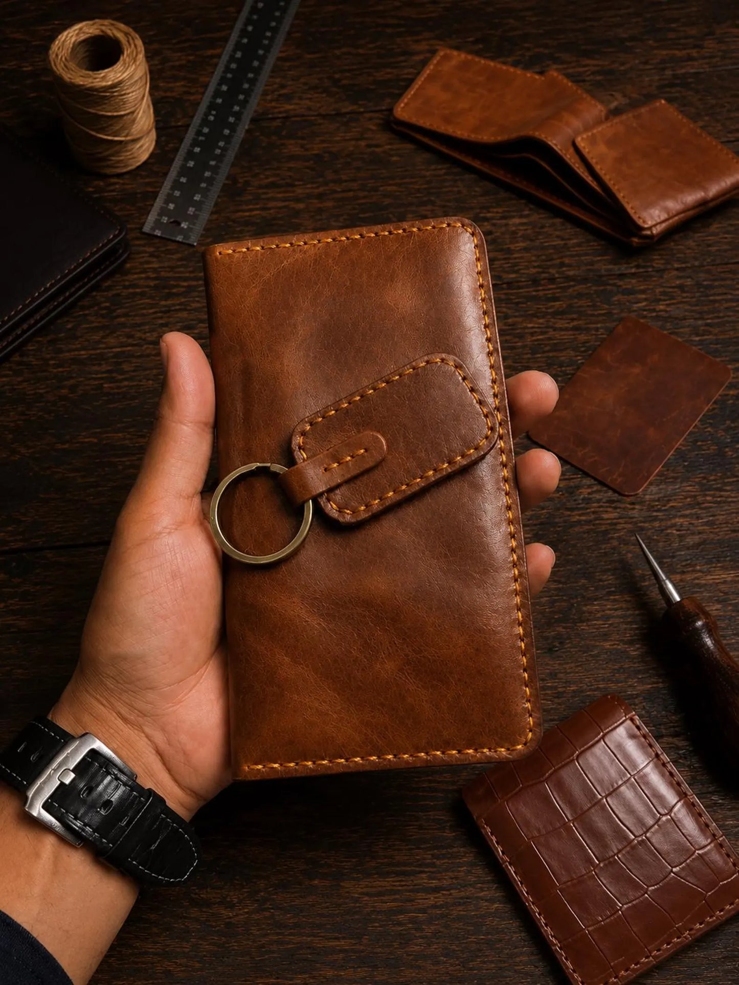 Handmade Genuine Leather Wallet Set | Bifold Wallet | Slim Card Holder | Minimalist Men’s Wallet Leather | Gift for Him