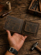 Handmade Genuine Leather Bifold Wallet | Slim Card Holder, Minimalist Men’s Wallet