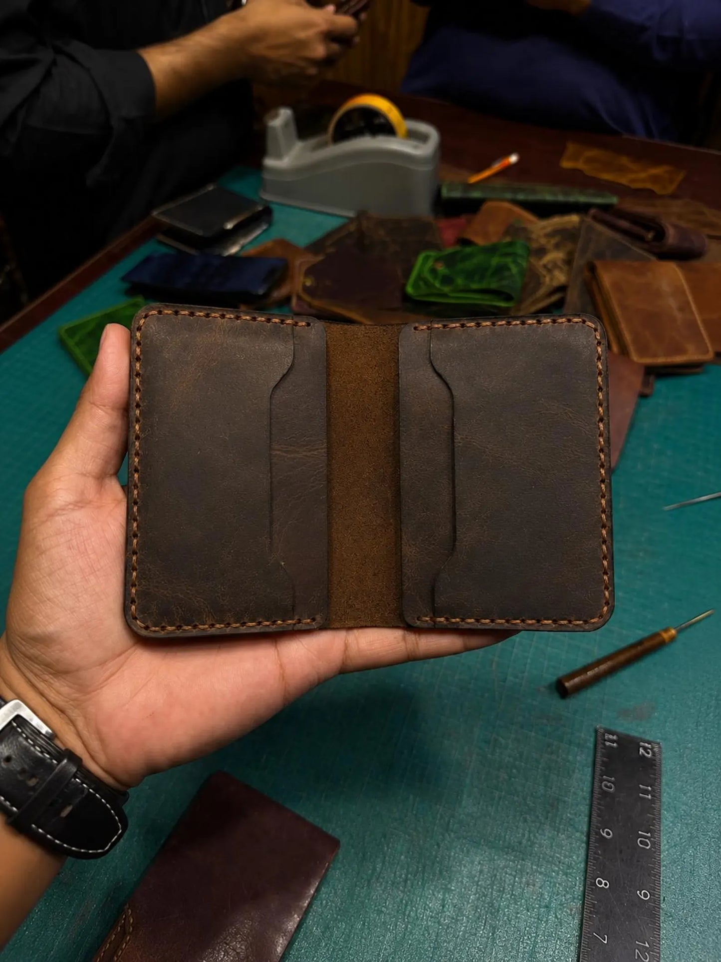 Handmade Genuine Leather Wallet Set | Bifold Wallet | Slim Card Holder | Minimalist Men’s Wallet Cow Leather | Gift for Him