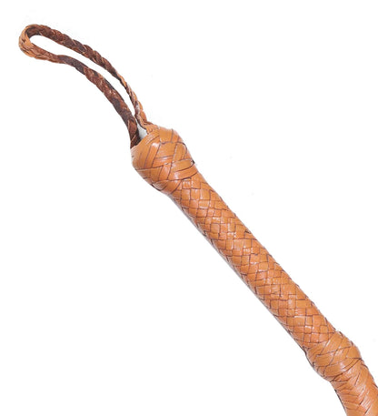 Premium Tan Leather Bull Whip – Handmade Cowhide