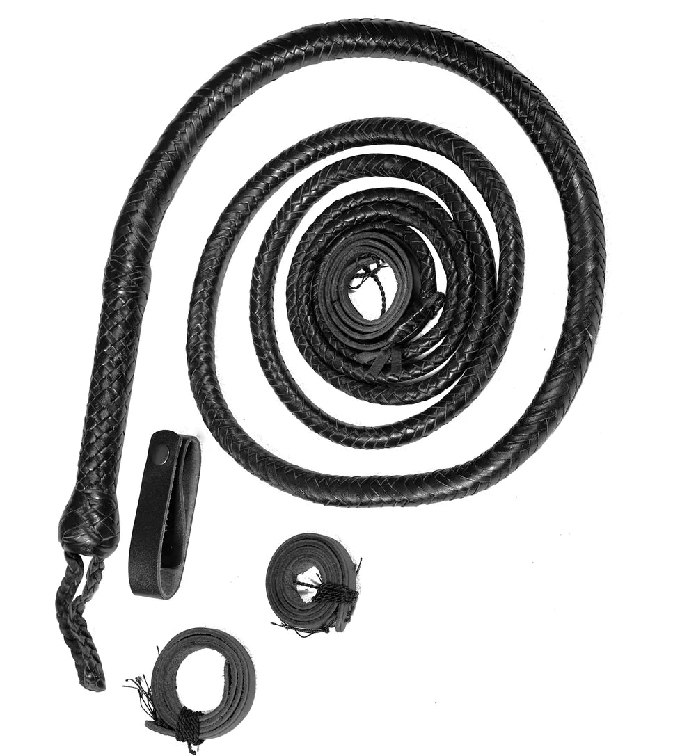 Authentic Snake Black Leather Bull Whip – Performance