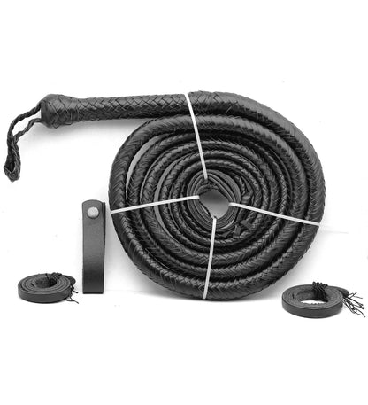 Authentic Snake Black Leather Bull Whip – Performance