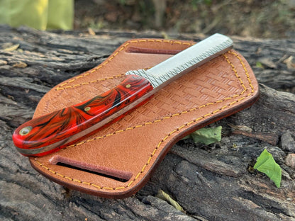 Handmade Rasp Steel Cowboy Knife with Leather Sheath