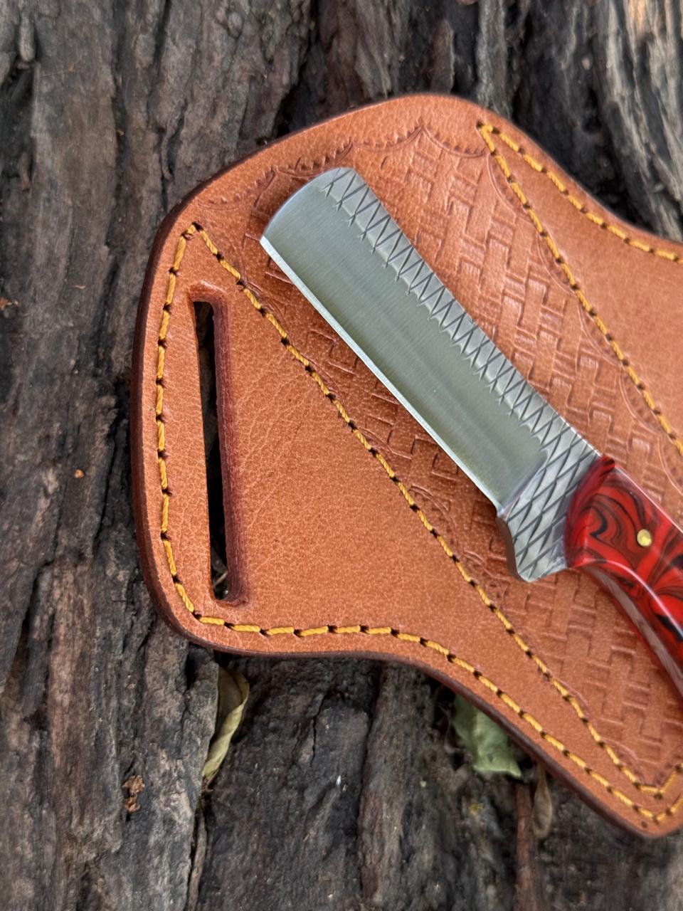 Handmade Rasp Steel Cowboy Knife with Leather Sheath