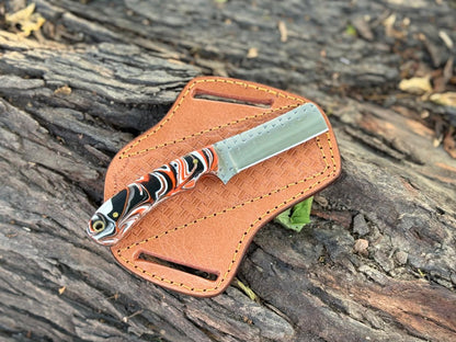 Handmade Rasp Steel Cowboy Knife with Leather Sheath