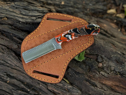 Handmade Rasp Steel Cowboy Knife with Leather Sheath