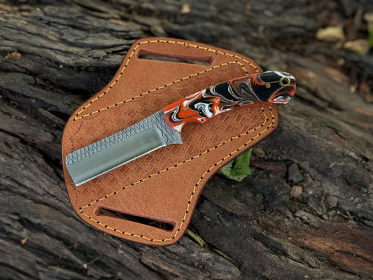 Handmade Rasp Steel Cowboy Knife with Leather Sheath