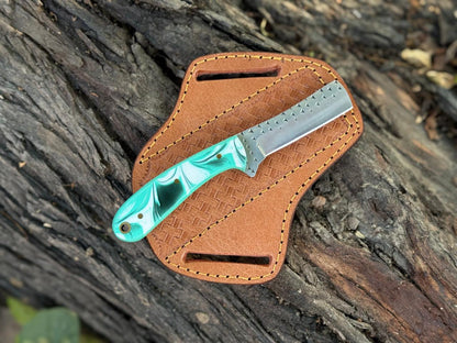 Handmade Cowboy Rasp Knife with Leather Sheath