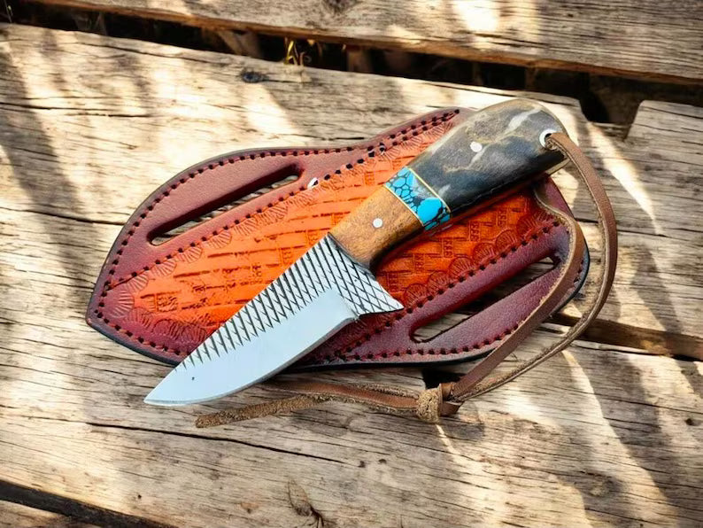 Cowboy Belt Knife – Rasp Steel & Sheep Handle