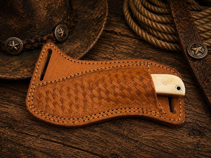 western knife and sheath – Handmade 7" D2 Steel Knife with Bone Handle