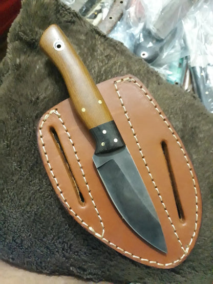Handmade skinner Knife: 1095 Steel Blade, micarta Handle