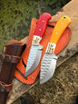 Handmade skinner Knife: 1095 Steel Blade, Resin Handle