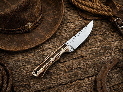 Cowboy Belt Knife – Antler Horn Handle