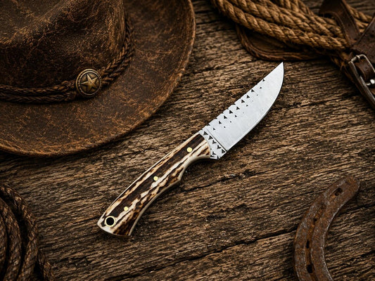 Cowboy Belt Knife – Antler Horn Handle