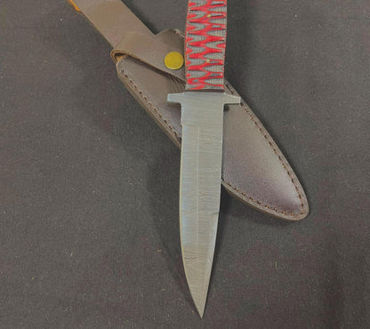 Handmade Damascus Steel Hunting knives – Custom Fixed Blade Knife with Leather Sheath – Tactical Survival Knife – Gift for Him