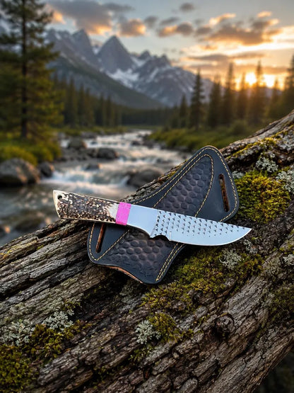 Handmade Cowboy Hunting knives satg handle with leather sheath gift for man