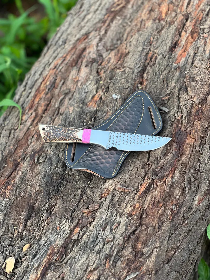 Handmade Cowboy Hunting knives satg handle with leather sheath gift for man