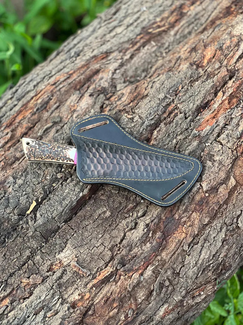 Handmade Cowboy Hunting knives satg handle with leather sheath gift for man