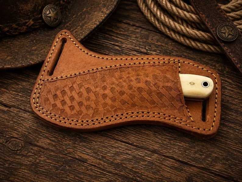 western knife and sheath – Handmade 7" D2 Steel Knife with Bone Handle