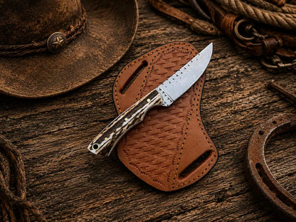 Cowboy Belt Knife – Antler Horn Handle