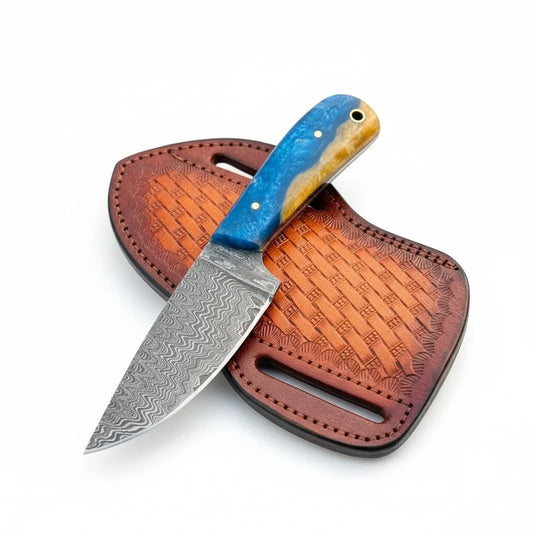 Personalized Skinning Knife for Rancher Gifts – Firestorm Damascus